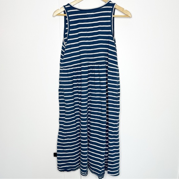 Pact Relaxed Slub Henley Tank Dress Medium Blue stripe organic Cotton coastal - Picture 6 of 15